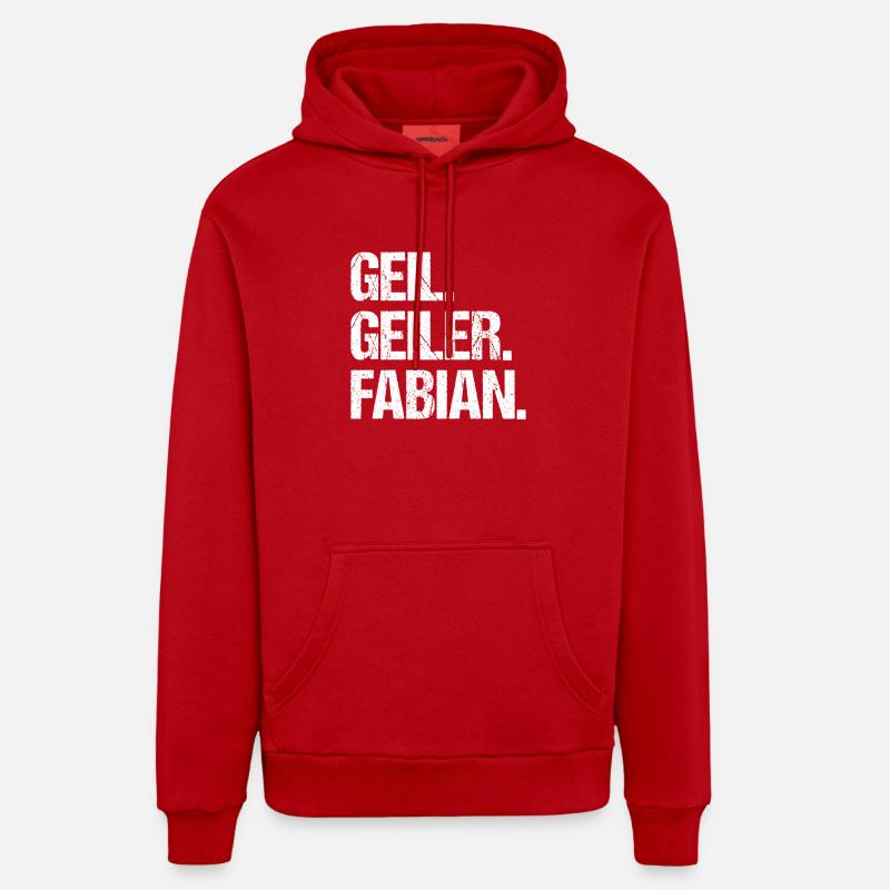 Fabien - Sweat à capuche bio décontracté fabriqué en UE - rouge