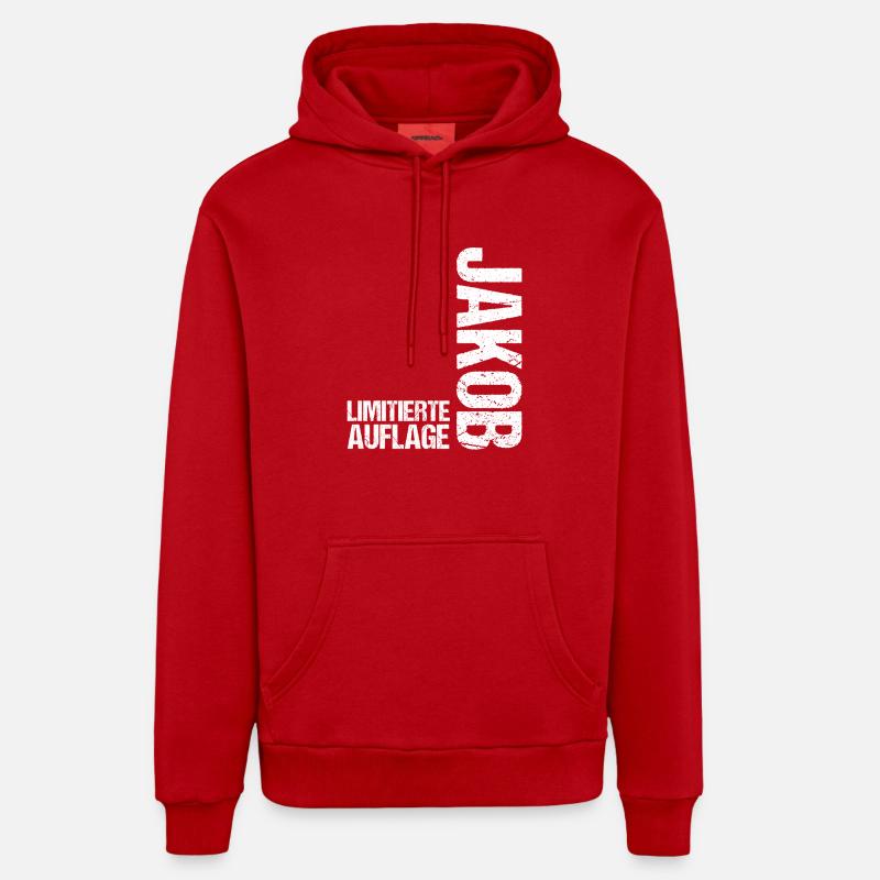 Jacob - Sweat à capuche bio décontracté fabriqué en UE - rouge