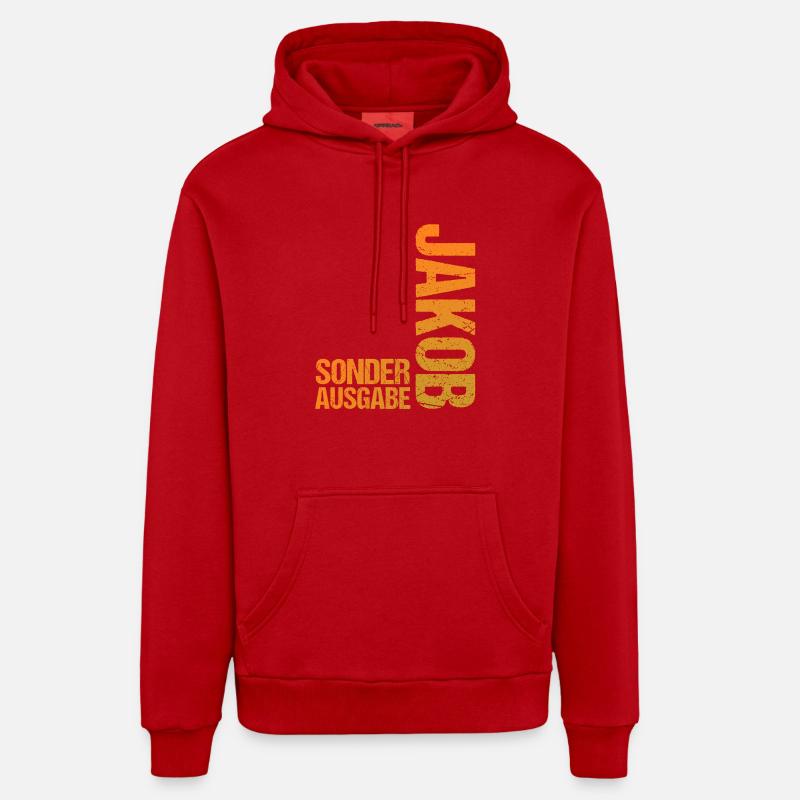 Jacob - Sweat à capuche bio décontracté fabriqué en UE - rouge
