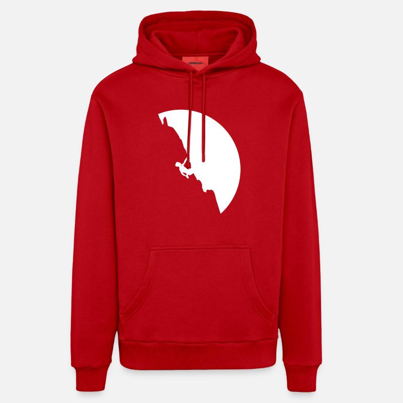 grimpeur - Sweat à capuche bio décontracté fabriqué en UE - rouge
