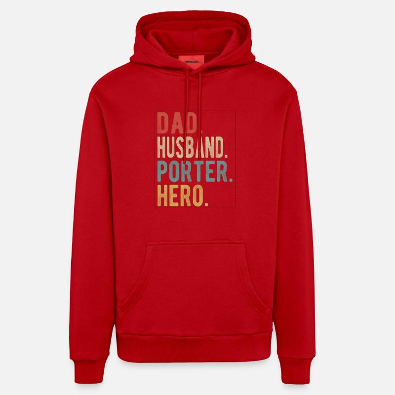 Porter Papa Ehemann Held Organic Relaxed Hoodie Made in EU