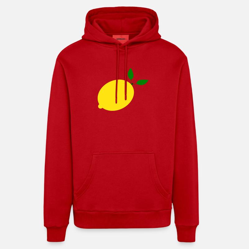 Citron Lime Lime - Sweat à capuche bio décontracté fabriqué en UE - rouge