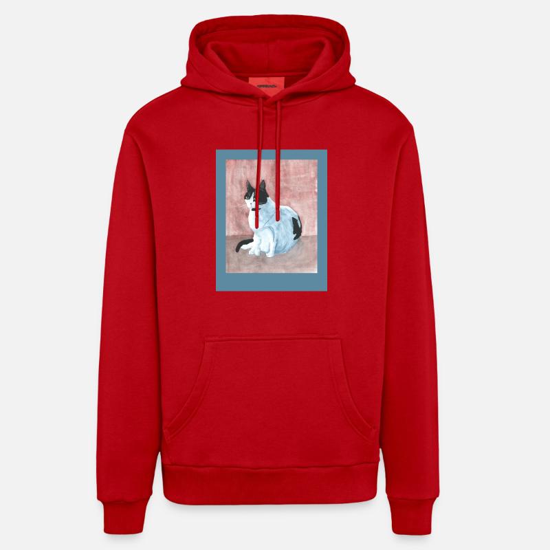 240409 Daischen 2 - Sweat à capuche bio décontracté fabriqué en UE - rouge