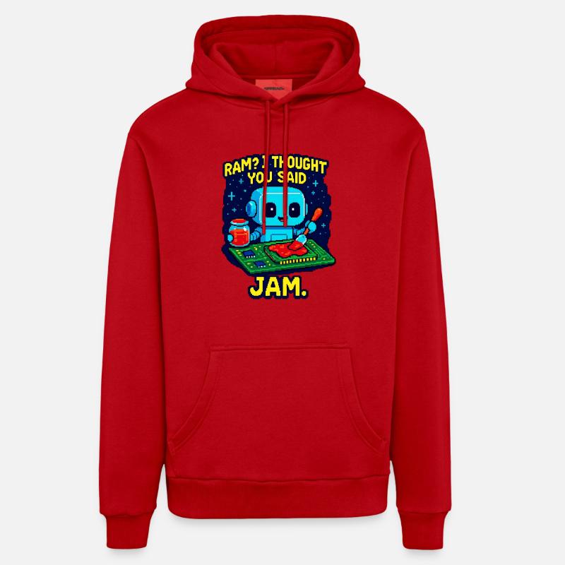 RAM ou confiture ? - Sweat à capuche bio décontracté fabriqué en UE - rouge