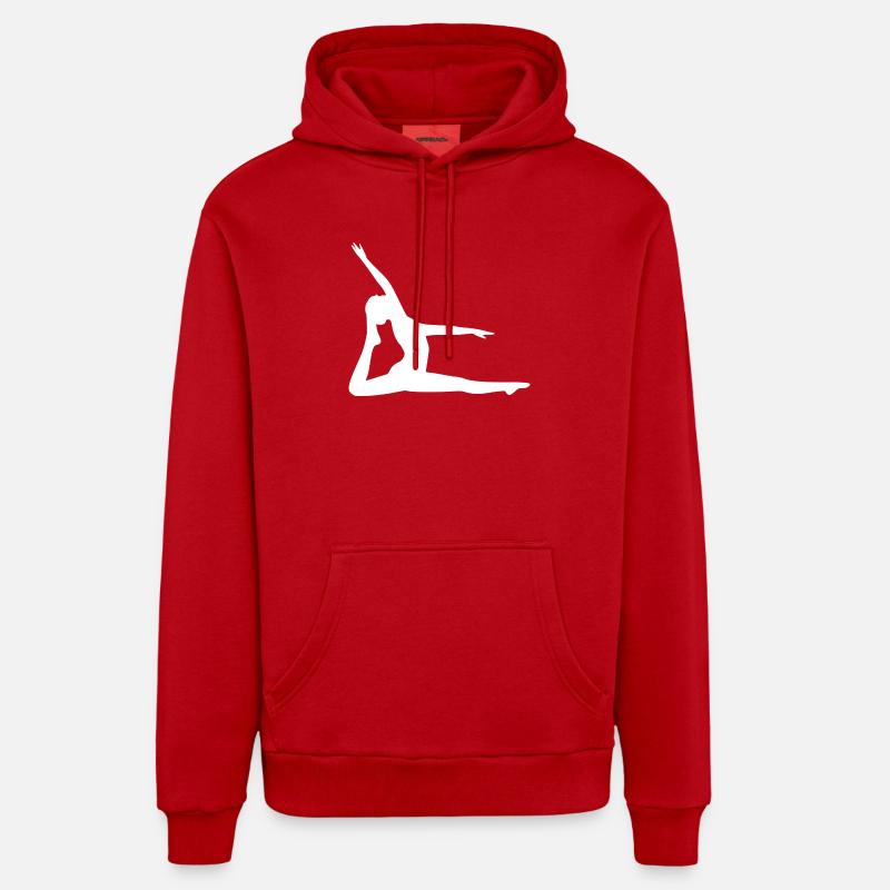 Yoga Silhouettes Blanches - Sweat à capuche bio décontracté fabriqué en UE - rouge
