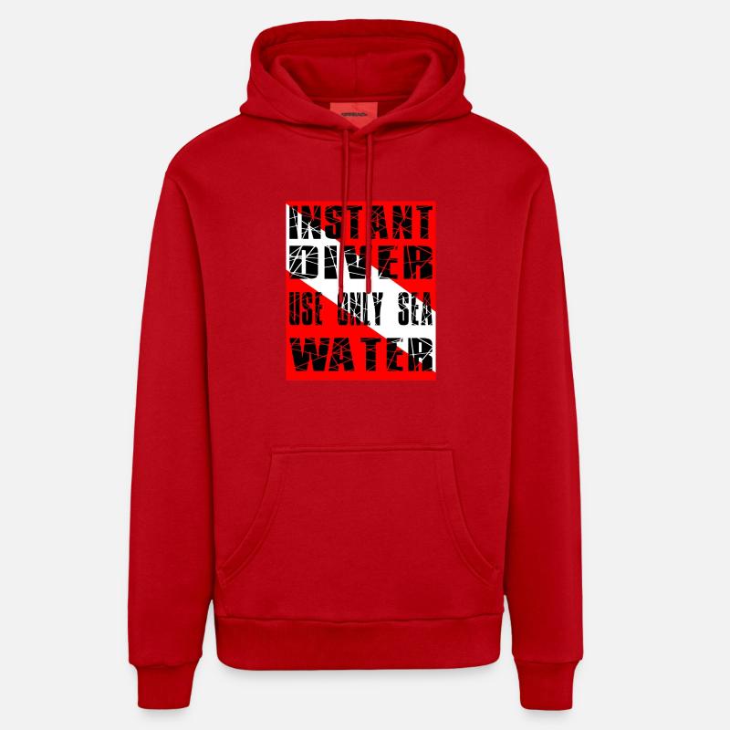 DIVER DE L’INSTANT - Sweat à capuche bio décontracté fabriqué en UE - rouge