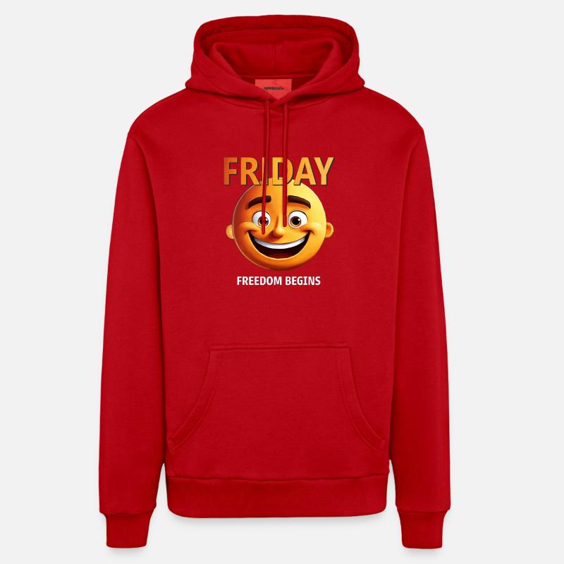 Vendredi - Sweat à capuche bio décontracté fabriqué en UE - rouge
