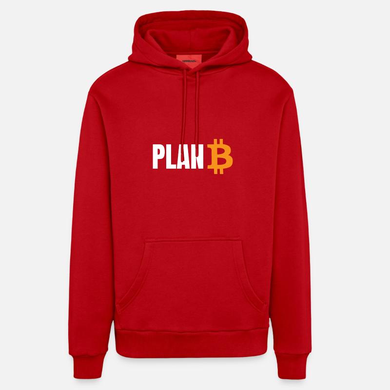 Plan B Bitcoin - Sweat à capuche bio décontracté fabriqué en UE - rouge
