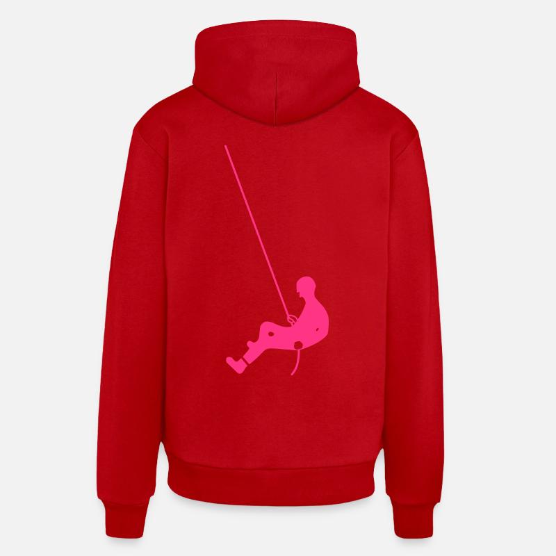 escalade - Sweat à capuche bio décontracté fabriqué en UE - rouge