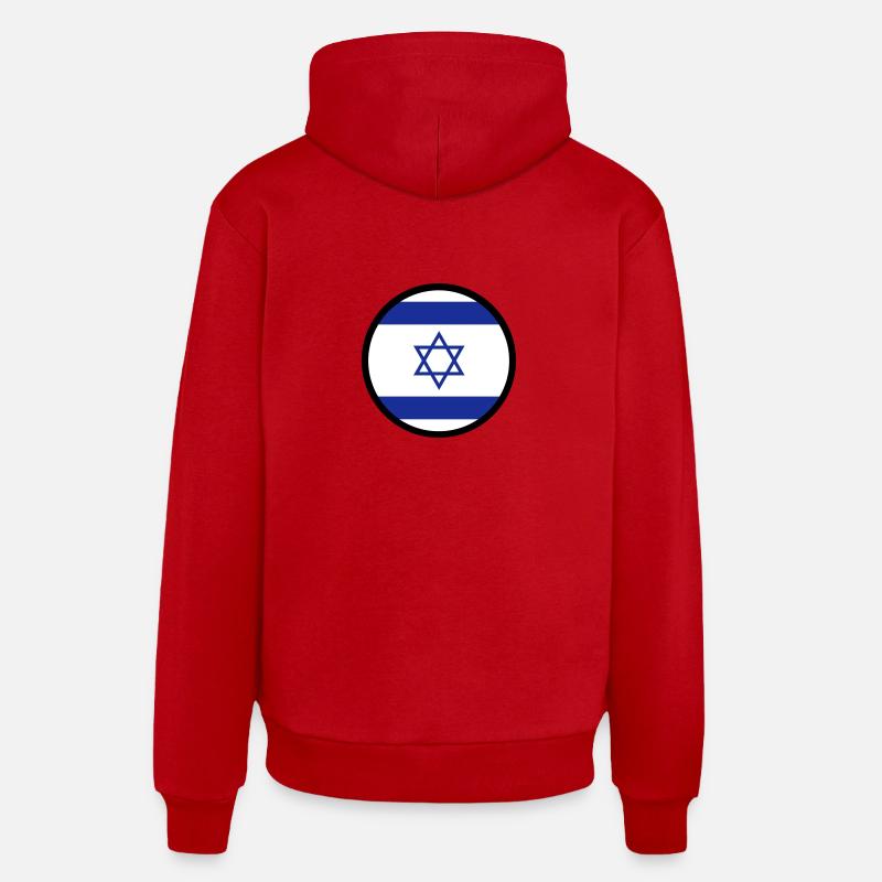 Sous le signe d Israël - Sweat à capuche bio décontracté fabriqué en UE - rouge
