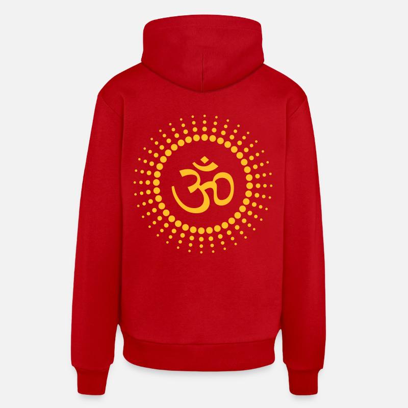 Om Point de Sun - Sweat à capuche bio décontracté fabriqué en UE - rouge