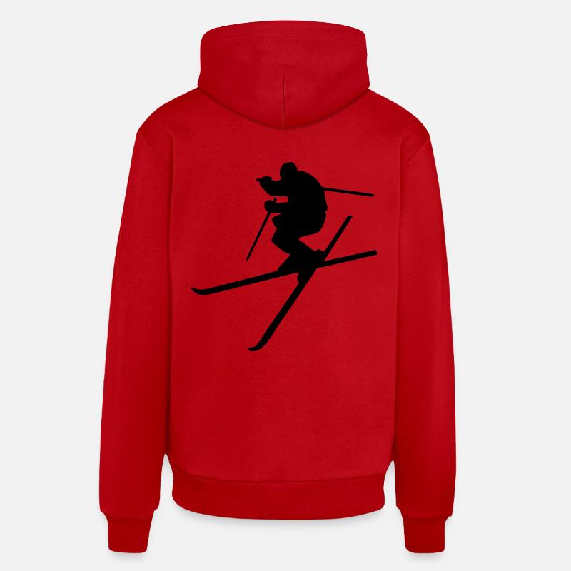 Ski - Sweat à capuche bio décontracté fabriqué en UE - rouge