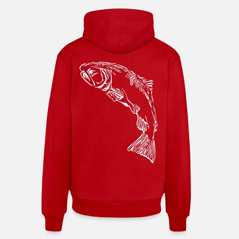 Lachs - Organic Relaxed Hoodie Made in EU - Rot
