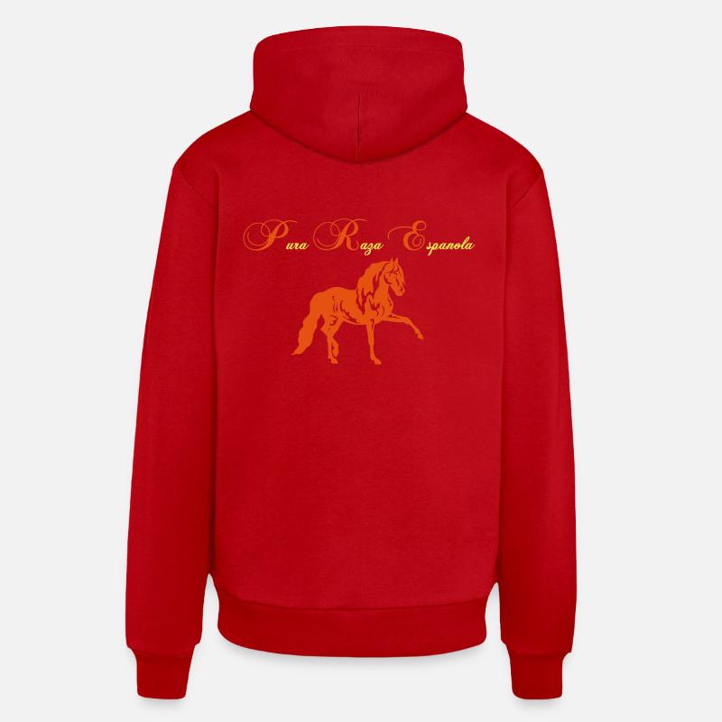 PRE Pura Raza Espanola - Sweat à capuche bio décontracté fabriqué en UE - rouge