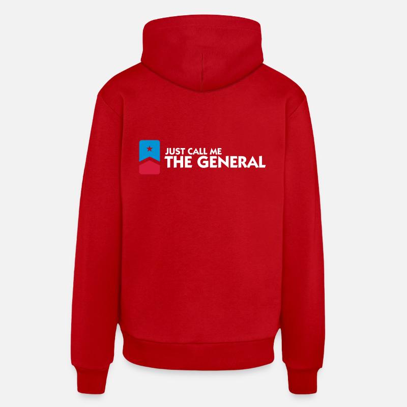Appelez-moi au général - Sweat à capuche bio décontracté fabriqué en UE - rouge