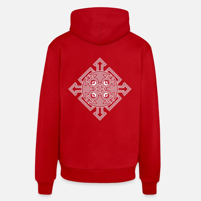 Tekno haut-parleur 23 flèche - Sweat à capuche bio décontracté fabriqué en UE - rouge