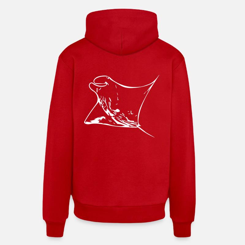 Manta Ray - Sweat à capuche bio décontracté fabriqué en UE - rouge