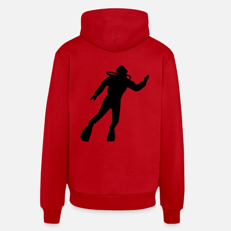 Plongée - Sweat à capuche bio décontracté fabriqué en UE - rouge