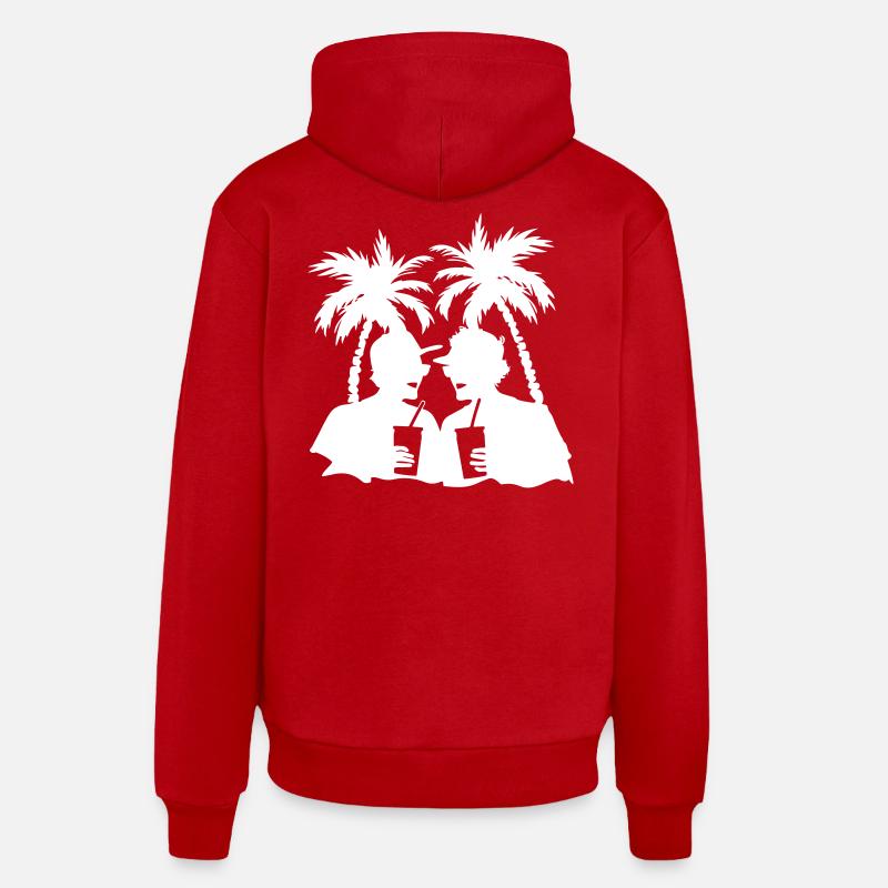 Vacances Crew Party Plage - Sweat à capuche bio décontracté fabriqué en UE - rouge