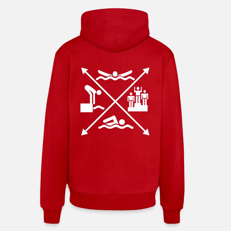 nager - Sweat à capuche bio décontracté fabriqué en UE - rouge