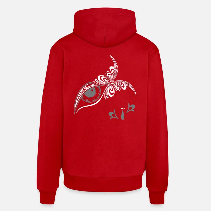Ornement avec œil - Sweat à capuche bio décontracté fabriqué en UE - rouge