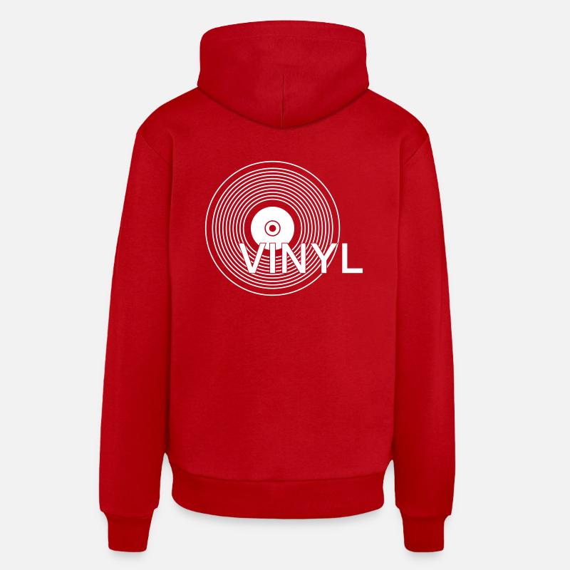 tekno de vinyle 23 - Sweat à capuche bio décontracté fabriqué en UE - rouge