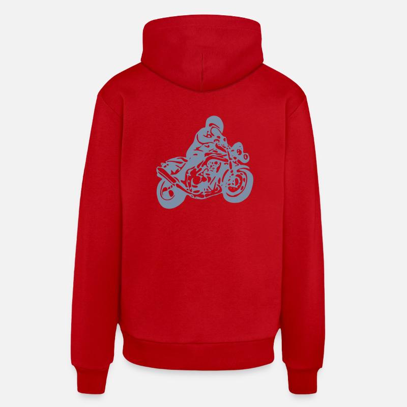motocycle - Sweat à capuche bio décontracté fabriqué en UE - rouge