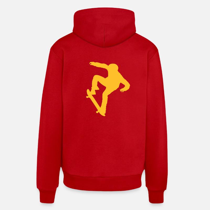 Skater - Skateboard - Skating - Sweat à capuche bio décontracté fabriqué en UE - rouge