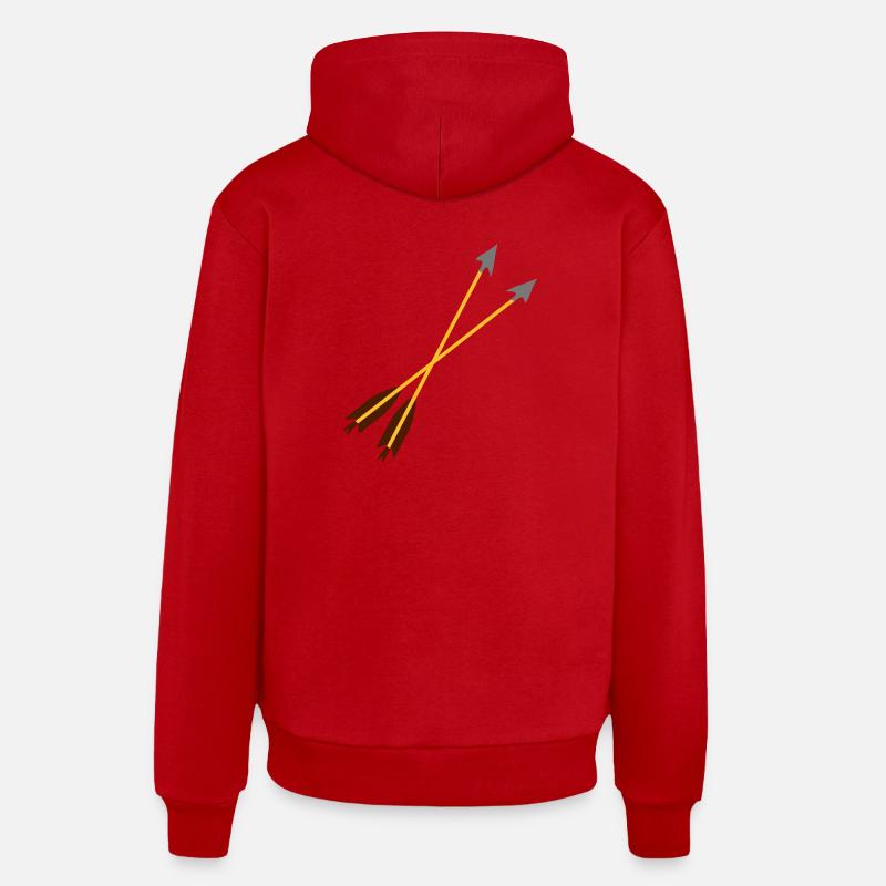 tir à l'arc motif patjila - Sweat à capuche bio décontracté fabriqué en UE - rouge