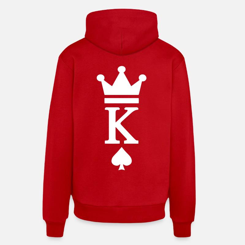 KING CROWN PIK - Sweat à capuche bio décontracté fabriqué en UE - rouge