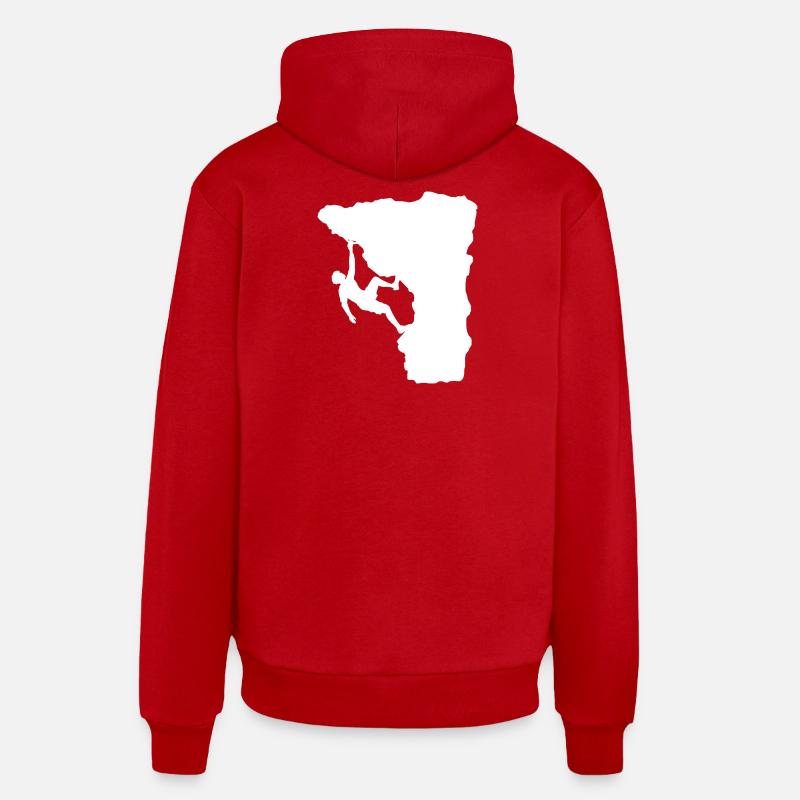 Grimpeur sur le rebord - Sweat à capuche bio décontracté fabriqué en UE - rouge