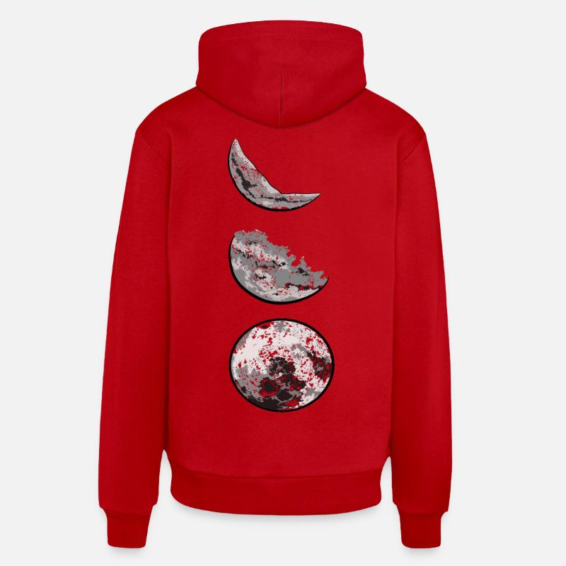 phases de lune - Sweat à capuche bio décontracté fabriqué en UE - rouge