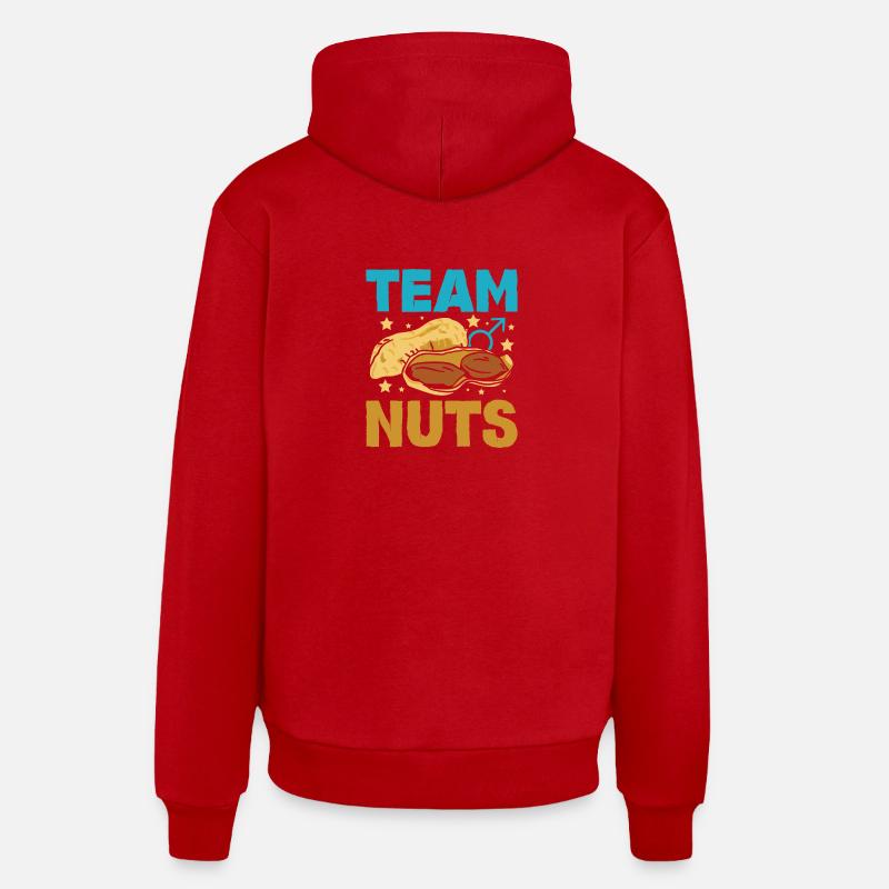 Gender Reveal Team garçon nuts - Sweat à capuche bio décontracté fabriqué en UE - rouge