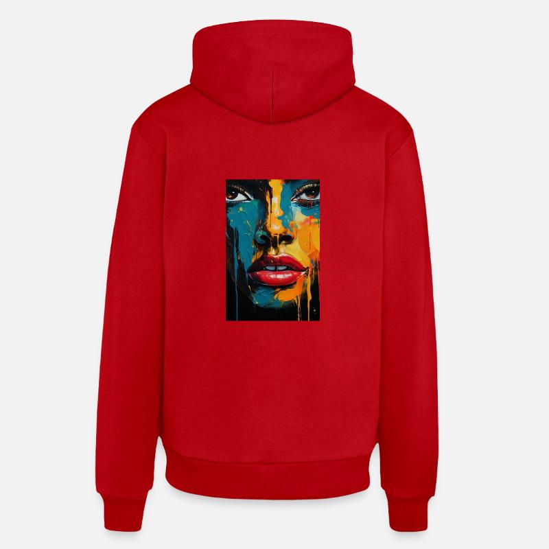 L’Art de l’Humanité - Sweat à capuche bio décontracté fabriqué en UE - rouge