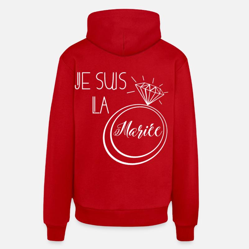 je suis la mariée - Sweat à capuche bio décontracté fabriqué en UE - rouge