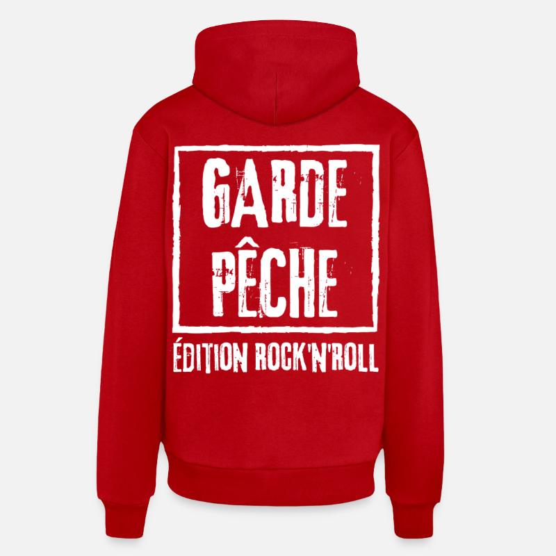 garde pêche édition ROCK - Sweat à capuche bio décontracté fabriqué en UE - rouge