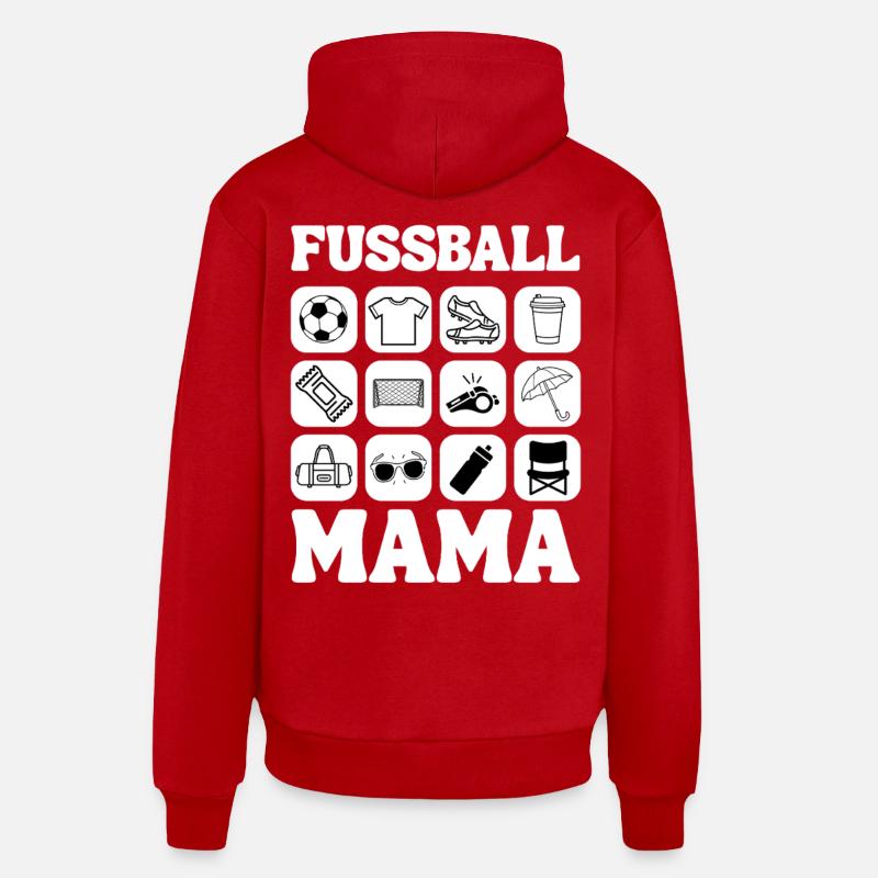 Conception de maman footballeuse - Sweat à capuche bio décontracté fabriqué en UE - rouge