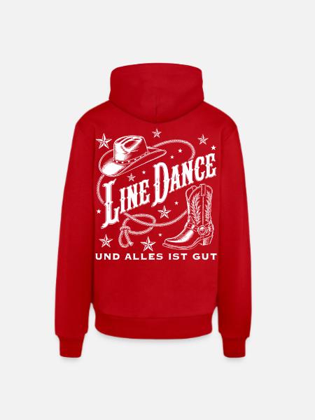 Line Dance Western Flair - Organic Relaxed Hoodie Made in EU - Rot