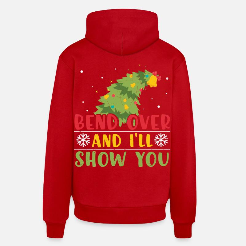 Weihnachtsbaum Geschenk Weihnachtspullover - Organic Relaxed Hoodie Made in EU - Rot