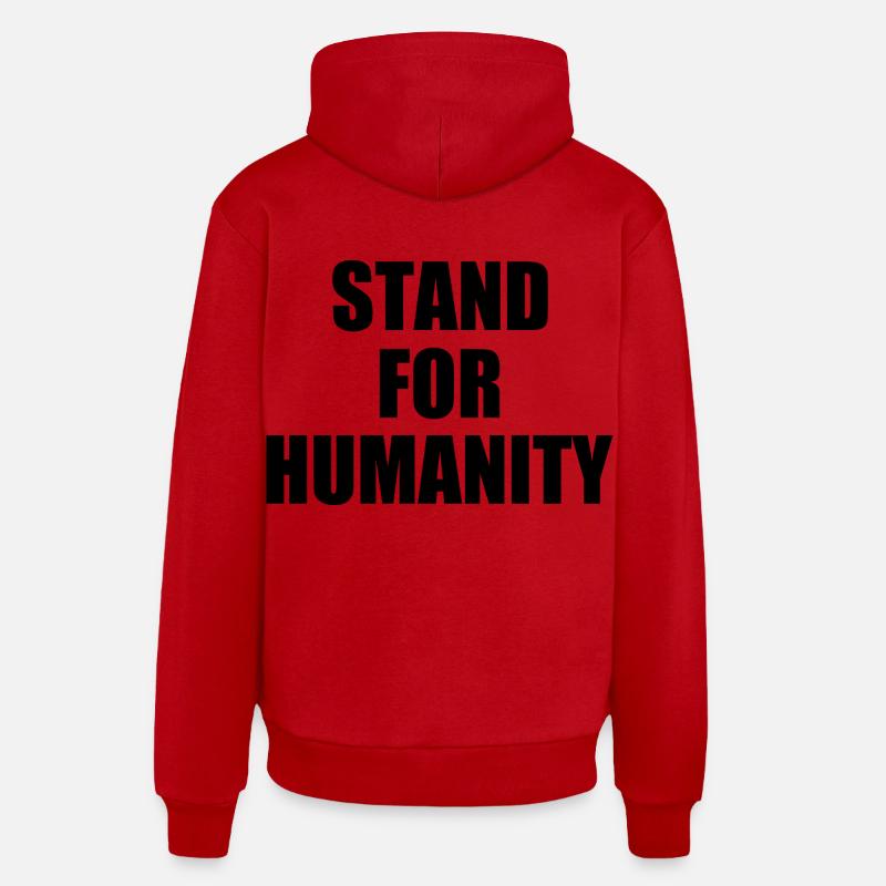 Stand for humanity - Sweat à capuche bio décontracté fabriqué en UE - rouge