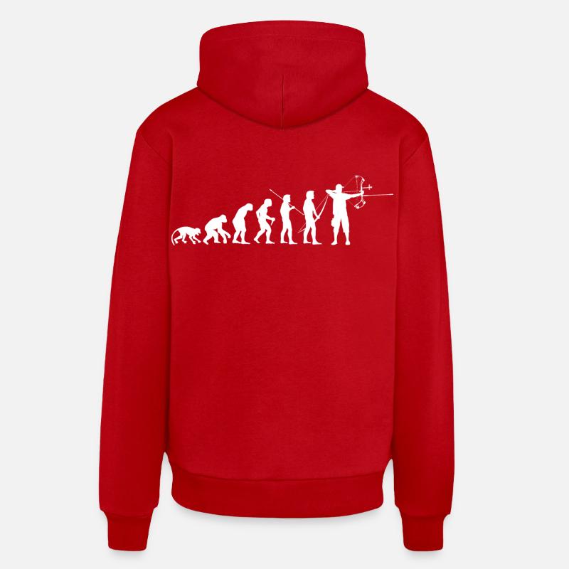 ArcLab CompoundArcherEvolution-White - Sweat à capuche bio décontracté fabriqué en UE - rouge