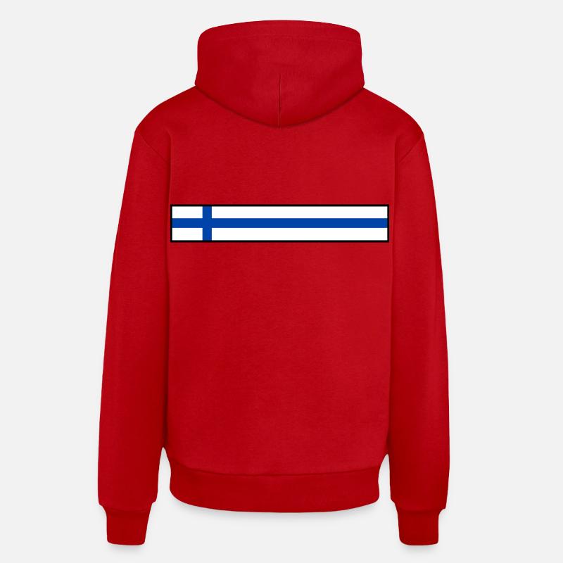 Finlande - Sweat à capuche bio décontracté fabriqué en UE - rouge