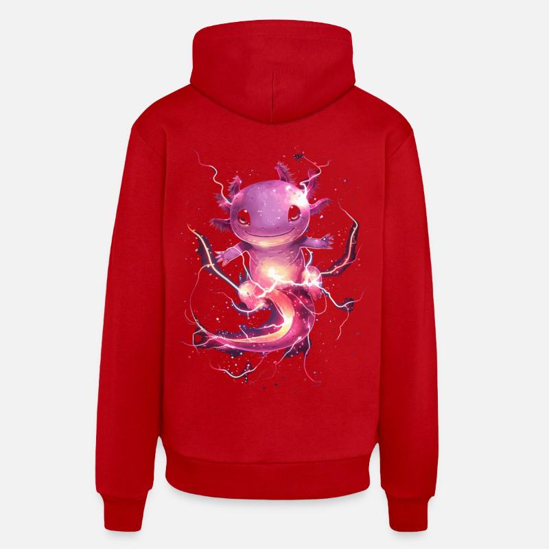 Glowing Axolotl with Magic Electricity Organic Relaxed Hoodie Made in EU