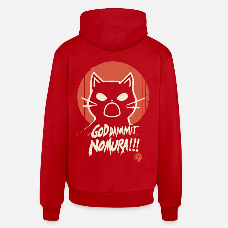 Goddammit Nomura – Katzen Design - Sweat à capuche bio décontracté fabriqué en UE - rouge