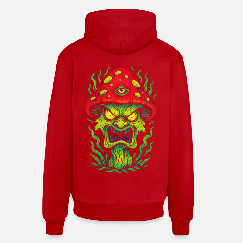 Psycho Toadstool avec troisième œil - Sweat à capuche bio décontracté fabriqué en UE - rouge