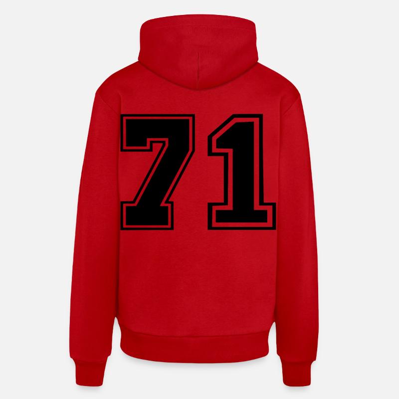 71 - Sweat à capuche bio décontracté fabriqué en UE - rouge