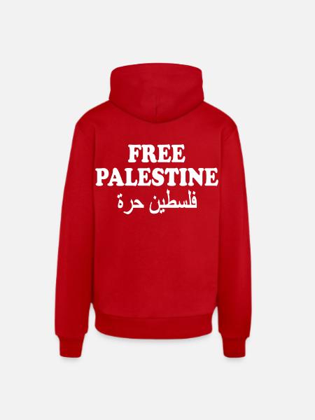 Free palestine - Organic Relaxed Hoodie Made in EU - red