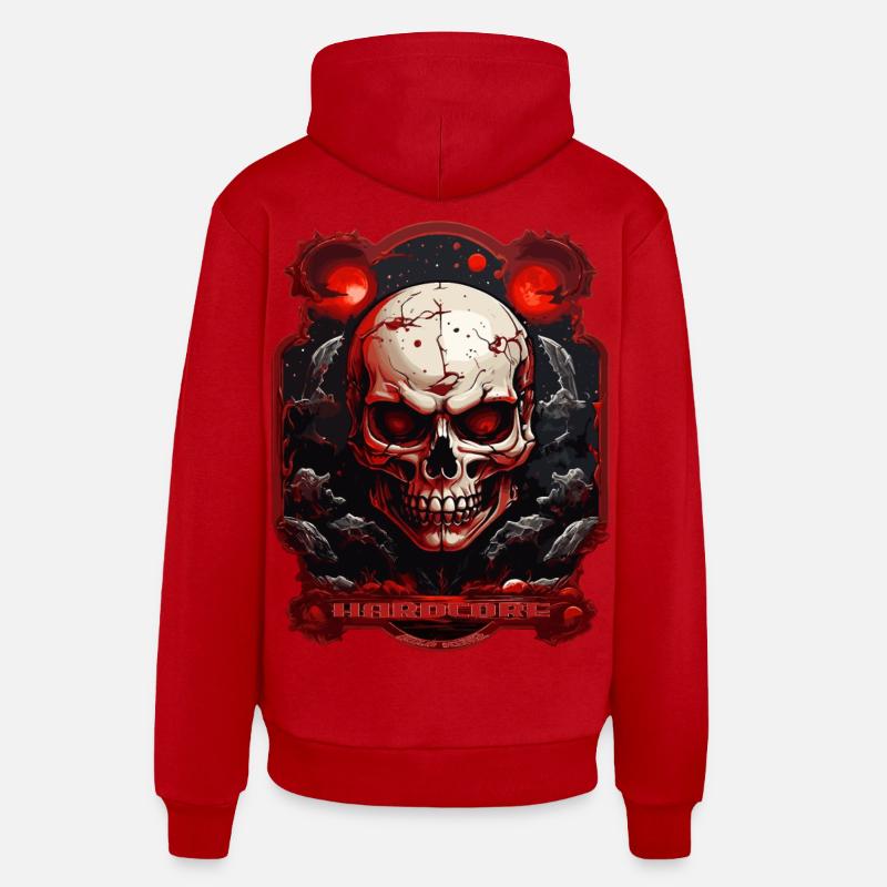 Hardcore - Sweat à capuche bio décontracté fabriqué en UE - rouge