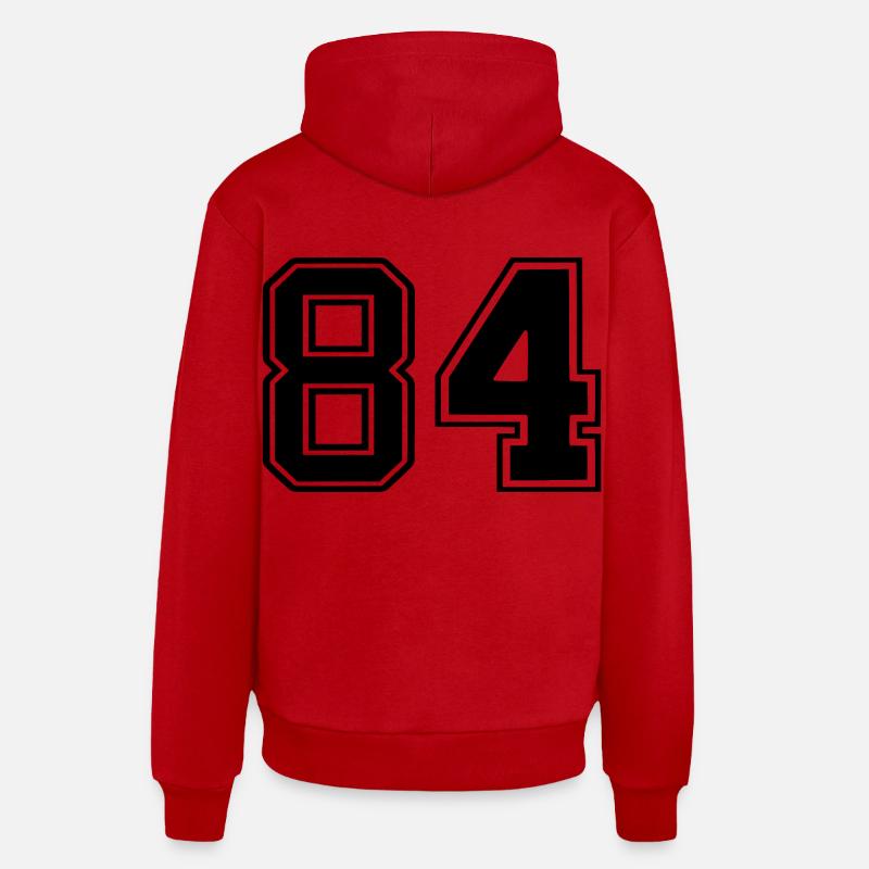 84 - Sweat à capuche bio décontracté fabriqué en UE - rouge