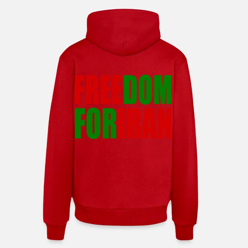 Freedom for iran - Sweat à capuche bio décontracté fabriqué en UE - rouge